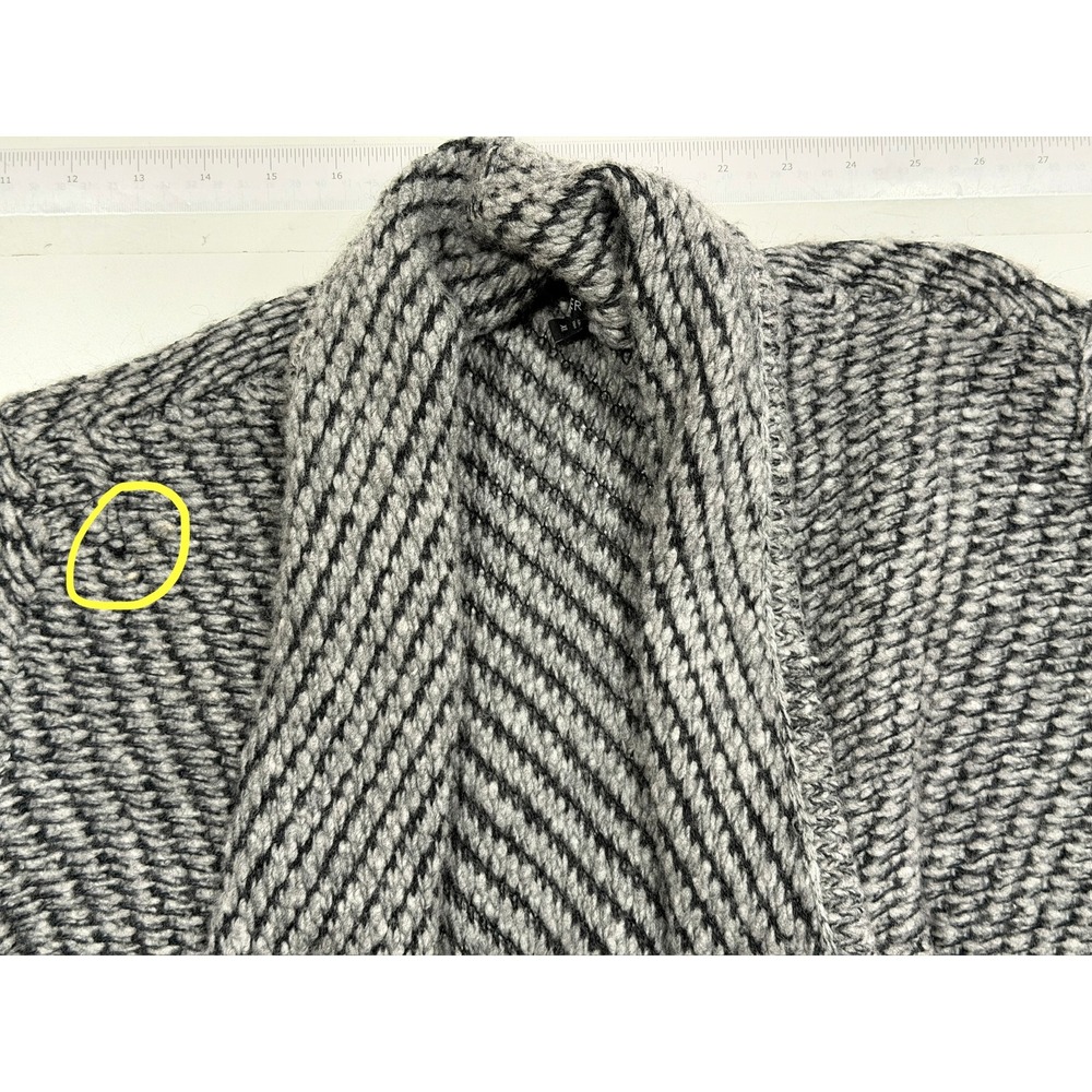 Eileen Fisher Organic Wool Alpaca Shawl Cardigan Gray XL Longline Sweater - Picture 8 of 10